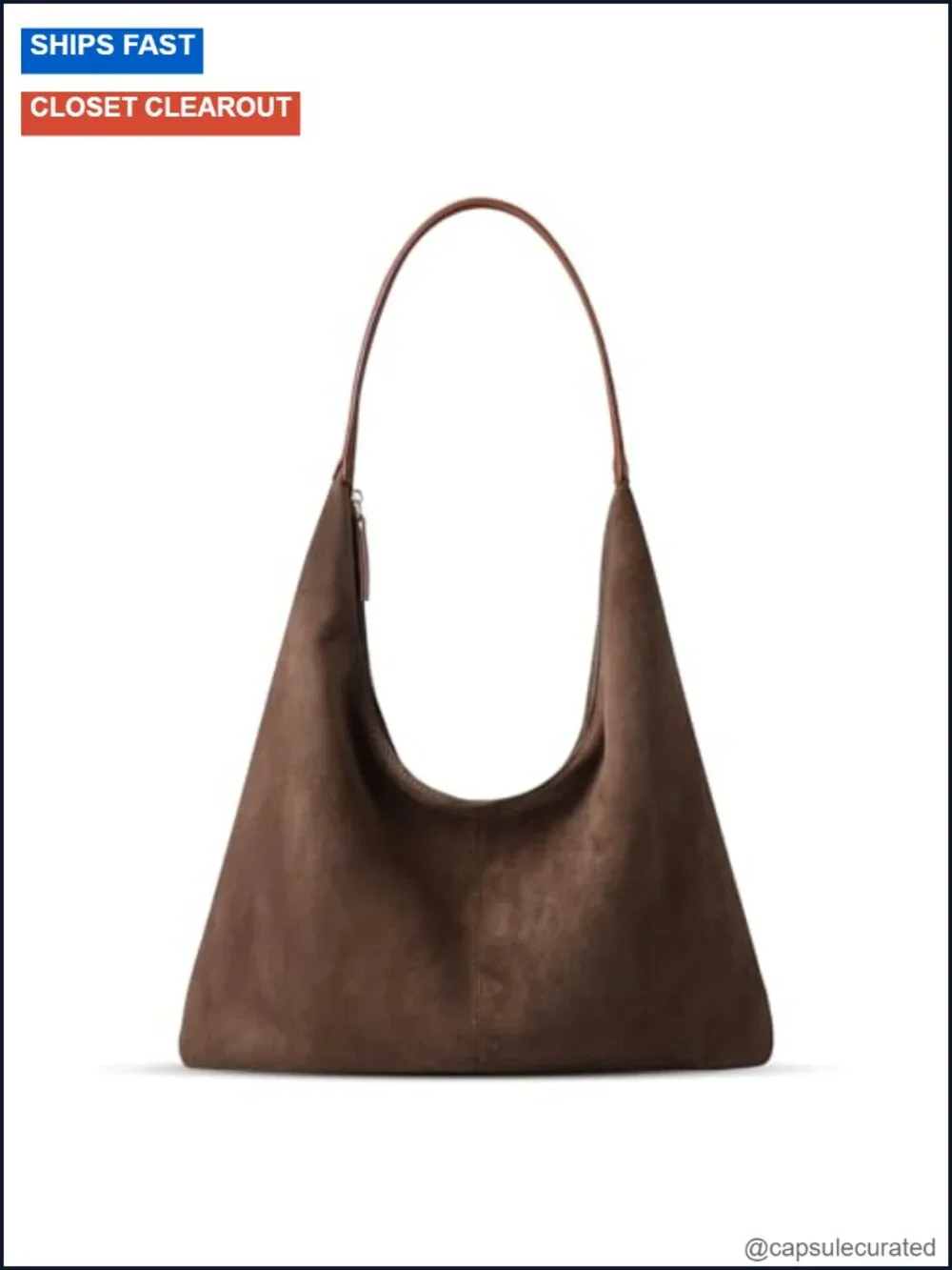 Faux Suede Slouchy Hobo Shoulder Bag Women Tote Satchel Crossbody